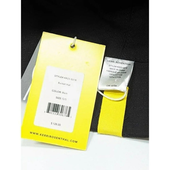 Kerri Rosenthal Women's Bucket Hat Heart In Black Cotton - O/S (MSRP $128) - Picture 5 of 7